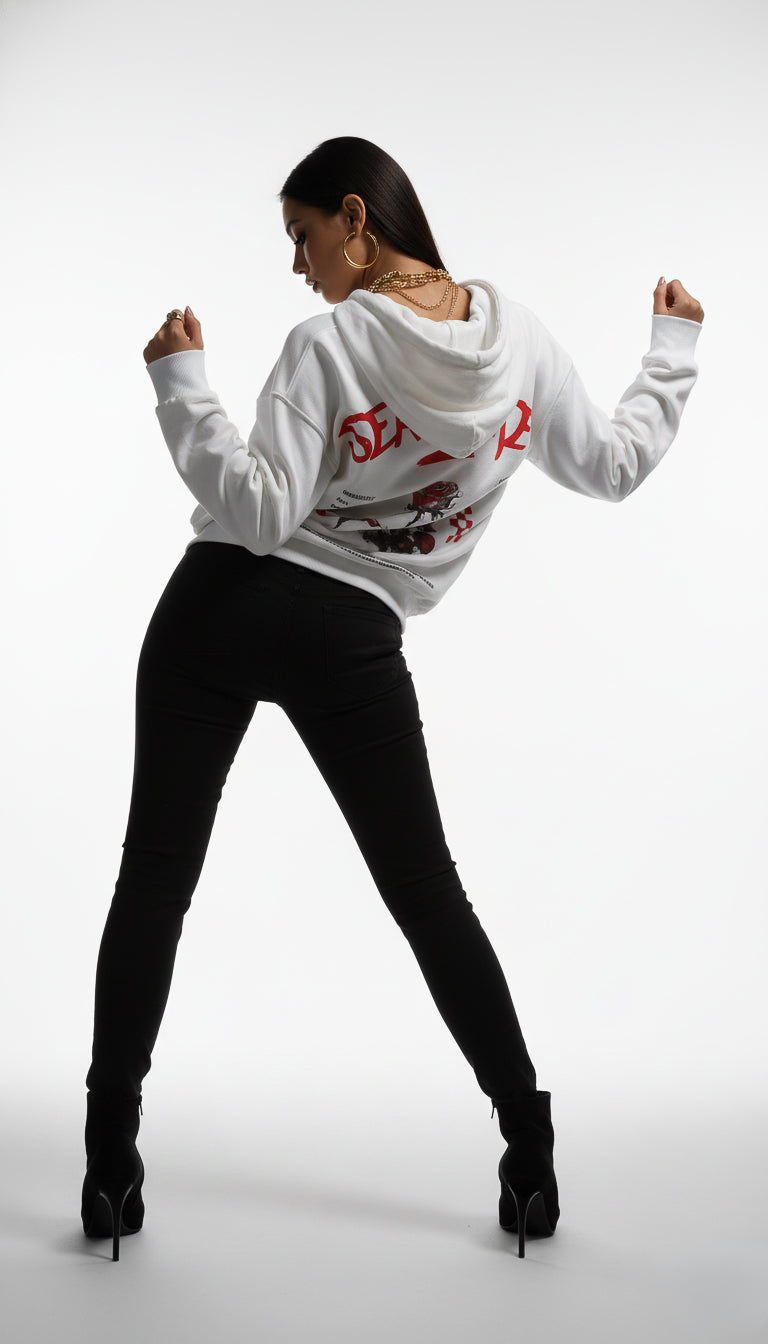 Red Rose Artistic Hoodie