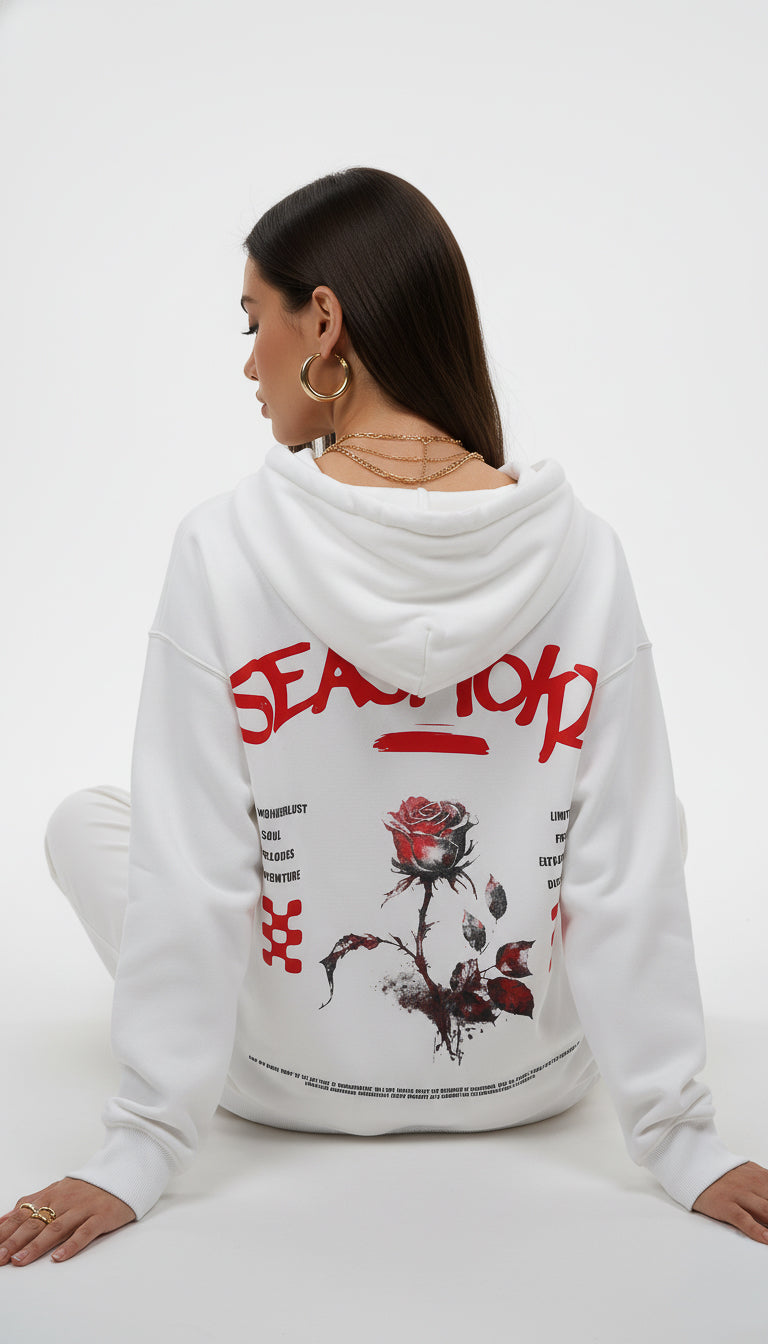 Red Rose Artistic Hoodie